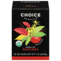 Choice Organics Herbal Tea, Rooibos, Bags - 16 Each