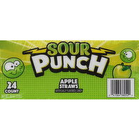 Sour Punch Candy, Apple Straws - 24 Each