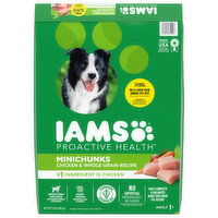 IAMS Dog Food, Super Premium, Chicken & Whole Grain Recipe, Minichunks, Adult 1+ - 15 Pound