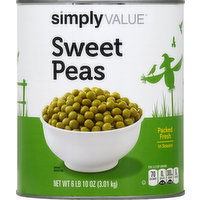 Simply Value Peas, Sweet - 106 Ounce