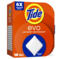 Tide Tide evo Laundry Detergent Tiles, Original Tide Scent, 16 ct, No Fillers. No Extra Water. Just Tide Clean. Real Laundry Magic - 16 Each