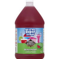 First Street Syrup, Super, All-in-One, Watermelon - 1 Gallon