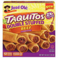 Jose Ole Taquitos, Beef, Double Stuffed - 12 Each