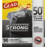 Glad Trash Bags, Drawstring, Large - 90 Each