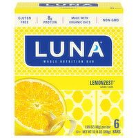 Luna Nutrition Bar, Whole, lemonzest - 6 Each