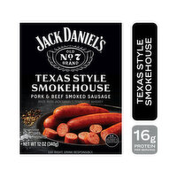 Jack Daniel's Texas Style Smokehouse Pork & Beef Smoked Sausage, 12 oz, 4 Count - 12 Ounce