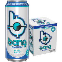 Bang Energy Drink, Blue Razz, 4 Pack - 64 Ounce