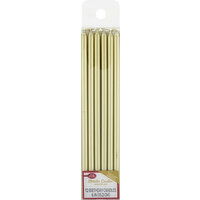 Betty Crocker Birthday Candles, Metallic, Gold Pillar, 6 Inches - 12 Each