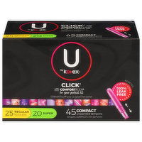 U by Kotex Tampons, Regular/Super, Compact, Unscented, 45 Each