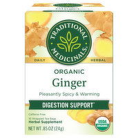 Traditional Medicinals Herbal Supplement, Organic, Ginger, Tea Bags - 16 Each