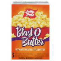 Jolly Time Microwave Popcorn, Ultimate Theatre Style Butter, Blast O Butter - 3 Each