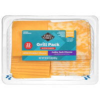 First Street Sliced Cheese, Mild Cheddar/Colby Jack, Grill Pack - 16 Ounce