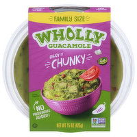 Wholly Guacamole Guacamole, Chunky, Medium, Family Size - 15 Ounce