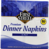 First Street Dinner Napkins, Premium, 3-Ply, 80 Each