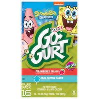 Go-Gurt Fat Free SpongeBob SquarePants Strawberry Splash/Cool Cotton Candy Yogurt Value Pack - 16 Each