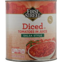 First Street Tomatoes In Juice, Diced, Salsa Style, 102 Ounce