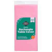 First Street Table Cover, Rectangle, Plastic, Pink - 1 Each