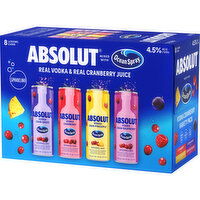 Absolut Vodka, Sparkling, Cranberry, Variety Pack - 8 Each