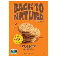 Back to Nature Peanut Butter Creme Sandwich Cookies - 8.25 Ounce