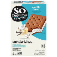 So Delicious Dairy Free Non-Dairy Coconutmilk Sandwiches Vanilla Bean Frozen Dessert - 8 Each