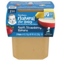 Gerber Apple, Strawberry, Banana, Sitter 2nd Foods, 2 Pack - 2 Each