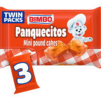 Bimbo Plain Mini Pound Cakes, 3 twin packs, 10.59 oz - 3 Each