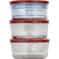 Anchor Hocking Container + Lid, 4 Cup - 3 Each