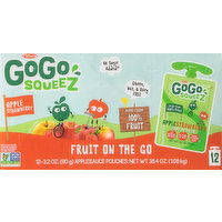 GoGo Squeez Applesauce, Apple Strawberry, Fruit on the Go - 12 Each