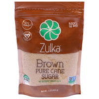 Zulka Sugar, Brown, Pure Cane, 1 Pound