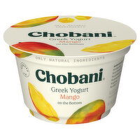 Chobani Yogurt, Greek, Reduced Fat, Mango on the Bottom - 5.3 Ounce