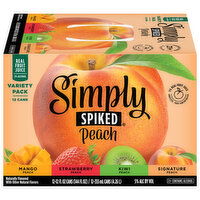 Simply Spiked Beer, Peach, Variety Pack - 144 Ounce