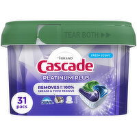 Cascade Platinum Plus Dishwasher Pods, Fresh - 31 Each