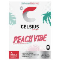 Celsius Sparkling Peach Vibe Energy Drink - 4 Each