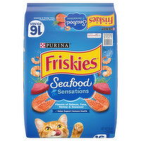 Friskies Cat Food, Salmon, Tuna, Shrimp & Seaweed, Seafood Sensations - 16 Pound