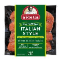 Aidells Smoked Chicken Sausage, Italian Style with Mozzarella Cheese, (4 Fully Cooked Links) - 12 Ounce