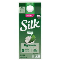 Silk Organic Unsweet Dairy Free Vegan Soy Milk