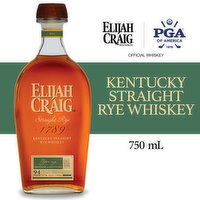 Elijah Craig Whiskey, Straight Rye, Kentucky - 750 Millilitre