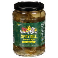 Famous Dave's Pickle Chips, Spicy Dill, Hot - 24 Fluid ounce