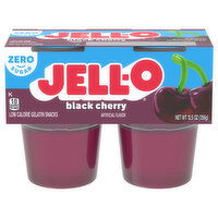 Jell-O Gelatin Snacks, Low Calorie, Zero Sugar, Black Cherry, 12.5 Ounce