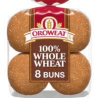 Oroweat Whole Wheat Buns, 8 count, 21 oz - 8 Each