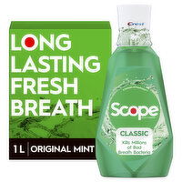 Crest Scope Classic Mouthwash Original Mint, 1L (Green) - 33.8 Ounce