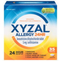 Xyzal Allergy Relief, 24 Hr, Original Prescription Strength, 5 mg, Tablets - 35 Each