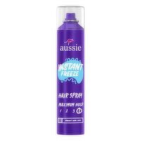 Aussie Instant Freeze Hair Spray for Curly Hair, Straight Hair, and Wavy Hair - 10 Ounce