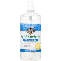 First Street Hand Sanitizer, Fresh Lemon Scent, 70% Alcohol, 33.81 Ounce