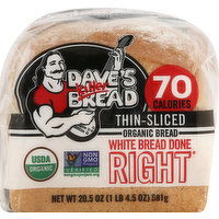 DAVES KILLER BREAD Bread, Organic, White Bread Done Right,Thin-Sliced - 20.5 Ounce