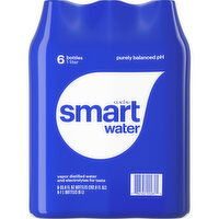 smartwater Vapor Distilled Premium Water, Bottles 1 Liter - 6 Each