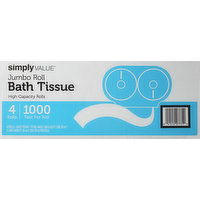 Simply Value Bath Tissue, Jumbo Roll, Two-Ply - 4 Each