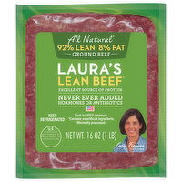 Laura's All Natural 92% Lean 8% Fat Ground Beef - 16 Ounce
