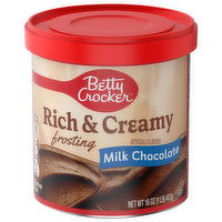 Betty Crocker Frosting, Milk Chocolate, Rich & Creamy, 16 Ounce