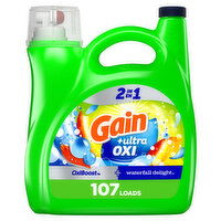 Gain Liquid Laundry Detergent, Waterfall Delight Scent, 107 Loads, 144 Ounce